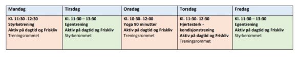 Timeplan vinter 26