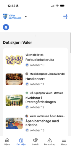 Bilde tatt av Det skjer på innbyggerappen fra Våler på telefon