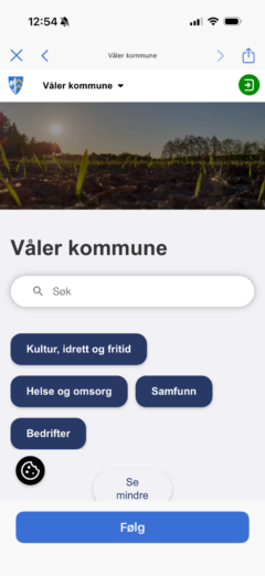 Bilde tatt av Lokalt i innbyggerappen i Våler fra telefon